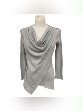 Marc New York Draped Cowl Neck Sweater - Gray Size S